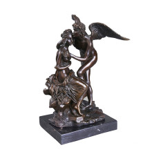 Mitologia Estátua Psique e Cupido Bronze Escultura Tpy-006